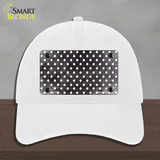 Black White Small Dots Oil Rubbed Novelty License Plate Hat Unconstructed Cotton / White