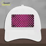 Pink White Small Dots Oil Rubbed Novelty License Plate Hat Unconstructed Cotton / White