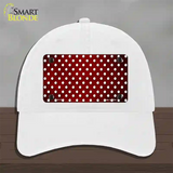 Red White Small Dots Oil Rubbed Novelty License Plate Hat Unconstructed Cotton / White