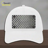 Gray White Small Dots Oil Rubbed Novelty License Plate Hat Unconstructed Cotton / White