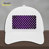 Purple White Small Dots Oil Rubbed Novelty License Plate Hat Unconstructed Cotton / White