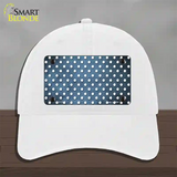 Light Blue White Small Dots Oil Rubbed Novelty License Plate Hat Unconstructed Cotton / White