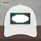 Green White Small Dots Scallop Oil Rubbed Novelty License Plate Hat Unconstructed Cotton / White