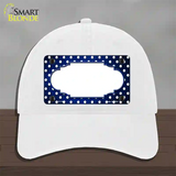 Blue White Small Dots Scallop Oil Rubbed Novelty License Plate Hat Unconstructed Cotton / White