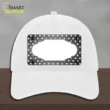 Gray White Small Dots Scallop Oil Rubbed Novelty License Plate Hat Unconstructed Cotton / White