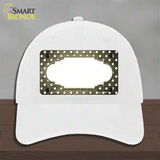 Gold White Small Dots Scallop Oil Rubbed Novelty License Plate Hat Unconstructed Cotton / White