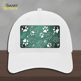 Mint White Paw Oil Rubbed Novelty License Plate Hat Unconstructed Cotton / White