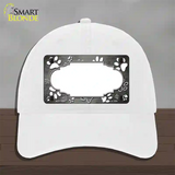 Paw Scallop Gray White Novelty License Plate Hat Unconstructed Cotton / White