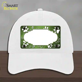 Paw Scallop Lime Green White Novelty License Plate Hat Unconstructed Cotton / White