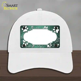 Paw Scallop Mint White Novelty License Plate Hat Unconstructed Cotton / White