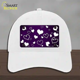 Purple White Love Oil Rubbed Novelty License Plate Hat Unconstructed Cotton / White