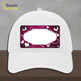 Pink White Love Scallop Oil Rubbed Novelty License Plate Hat Unconstructed Cotton / White