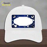 Blue White Love Scallop Oil Rubbed Novelty License Plate Hat Unconstructed Cotton / White