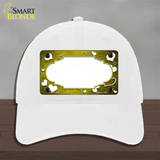 Yellow White Love Scallop Oil Rubbed Novelty License Plate Hat Unconstructed Cotton / White