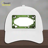 Lime Green White Love Scallop Oil Rubbed Novelty License Plate Hat Unconstructed Cotton / White