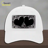 Black White Dragonfly Hearts Oil Rubbed Novelty License Plate Hat Unconstructed Cotton / White