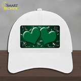 Green White Dragonfly Hearts Oil Rubbed Novelty License Plate Hat Unconstructed Cotton / White