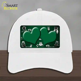 Green White Owl Hearts Oil Rubbed Novelty License Plate Hat Unconstructed Cotton / White