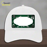 Green White Owl Scallop Oil Rubbed Novelty License Plate Hat Unconstructed Cotton / White