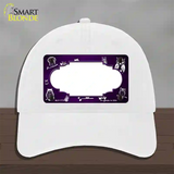 Purple White Owl Scallop Oil Rubbed Novelty License Plate Hat Unconstructed Cotton / White