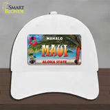 Maui Hawaii State Novelty License Plate Hat Unconstructed Cotton / White