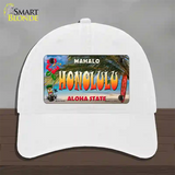 Honolulu Hawaii State Novelty License Plate Hat Unconstructed Cotton / White