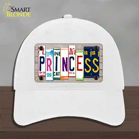 Princess License Plate Art Wood Novelty License Plate Hat Unconstructed Cotton / White