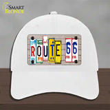 Route 66 License Plate Art Wood Novelty License Plate Hat Unconstructed Cotton / White