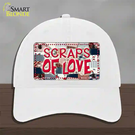 Scraps Of Love Novelty License Plate Hat Unconstructed Cotton / White