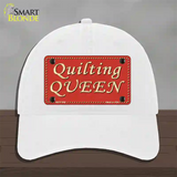 Quilting Queen Novelty License Plate Hat Unconstructed Cotton / White