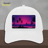 Sunset Pink Novelty License Plate Hat Unconstructed Cotton / White