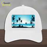 Sunset Blue Novelty License Plate Hat Unconstructed Cotton / White