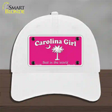 Carolina Girl Pink Novelty License Plate Hat Unconstructed Cotton / White