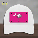 South Carolina Flag Pink Novelty License Plate Hat Unconstructed Cotton / White