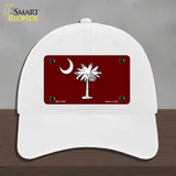 South Carolina Flag Burgundy Novelty License Plate Hat Unconstructed Cotton / White