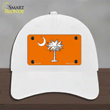 South Carolina Flag Orange Novelty License Plate Hat Unconstructed Cotton / White