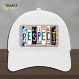 Respect Wood License Plate Art Novelty License Plate Hat Unconstructed Cotton / White