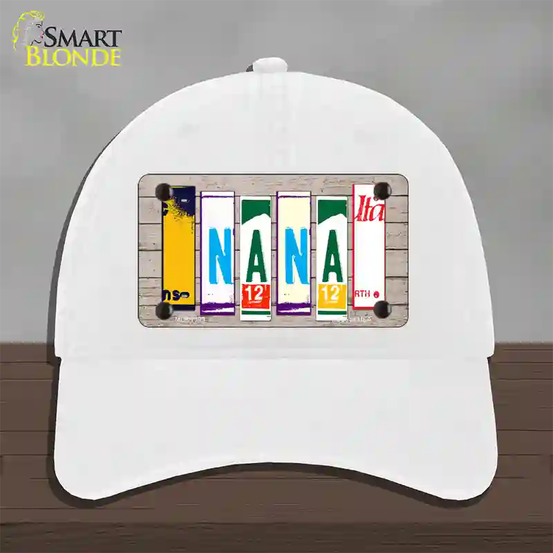 Nana Wood License Plate Art Novelty License Plate Hat Unconstructed Cotton / White