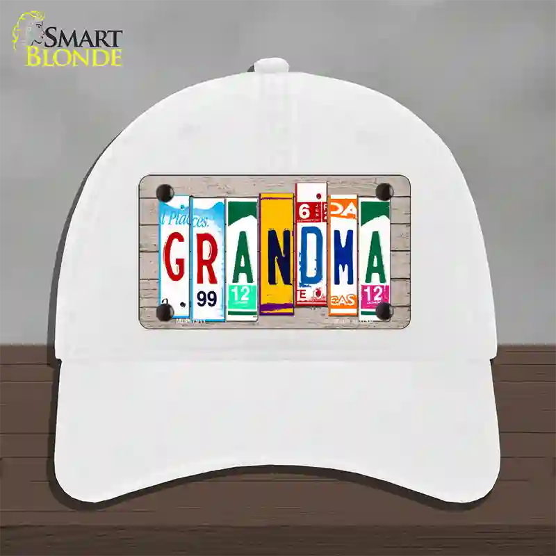 Grandma Wood License Plate Art Novelty License Plate Hat Unconstructed Cotton / White