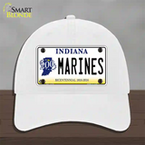 Indiana Marines Novelty License Plate Hat Unconstructed Cotton / White