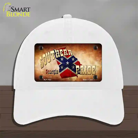 Southern Pride Georgia Novelty License Plate Hat Unconstructed Cotton / White