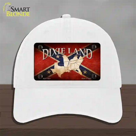 Dixie Land Novelty License Plate Hat Unconstructed Cotton / White