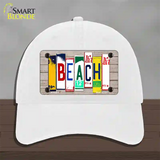 Beach Wood License Plate Art Novelty License Plate Hat Unconstructed Cotton / White