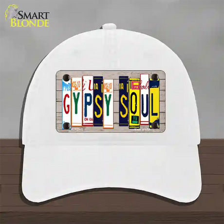 Gypsy Soul Wood License Plate Art Novelty License Plate Hat Unconstructed Cotton / White