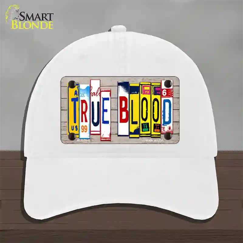 True Blood Wood License Plate Art Novelty License Plate Hat Unconstructed Cotton / White