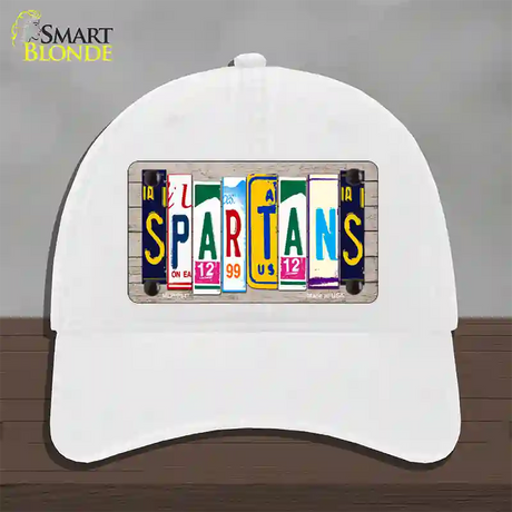 Spartans Wood License Plate Art Novelty License Plate Hat Unconstructed Cotton / White