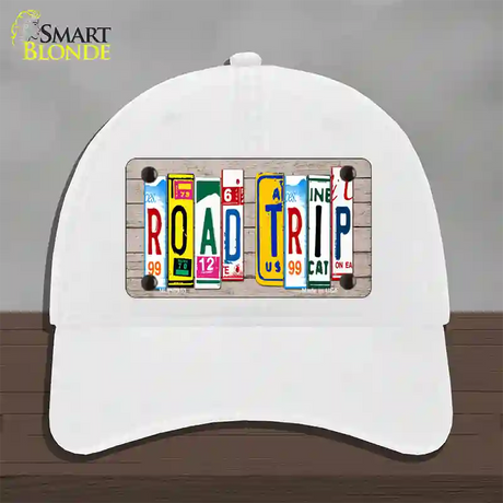 Road Trip Wood License Plate Art Novelty License Plate Hat Unconstructed Cotton / White