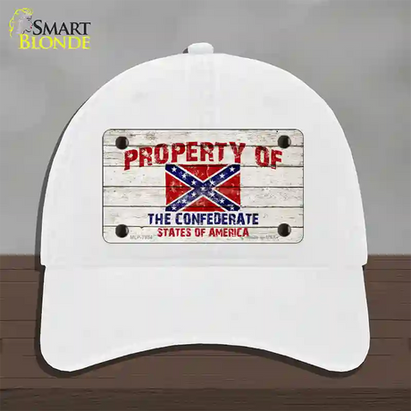 Property Of Confederate States Novelty License Plate Hat Unconstructed Cotton / White