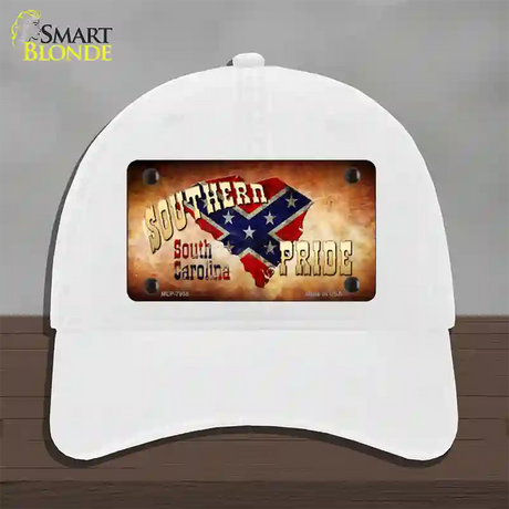 Southern Pride South Carolina Novelty License Plate Hat Unconstructed Cotton / White