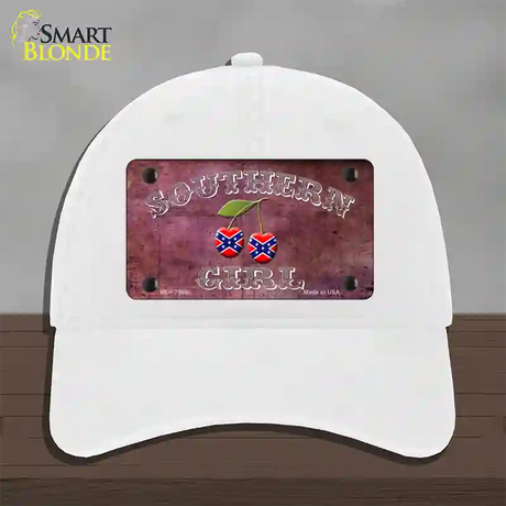 Southern Girl Novelty License Plate Hat Unconstructed Cotton / White